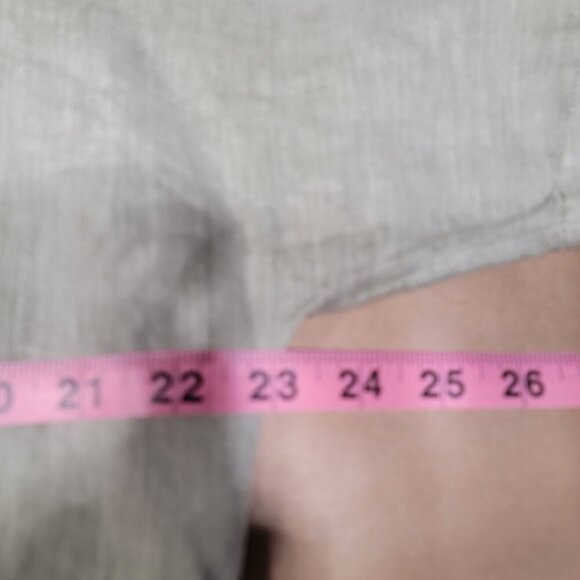 J. Jill Size Unknown Sage Green Garment Dyed Linen Round Neck Pocket Basic Top - Picture 6 of 11
